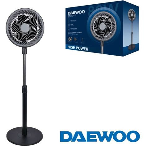 VENTILADOR DAEWOO HIGH SPEED 80W 10 25CM BASE REDONDA - NEGRO