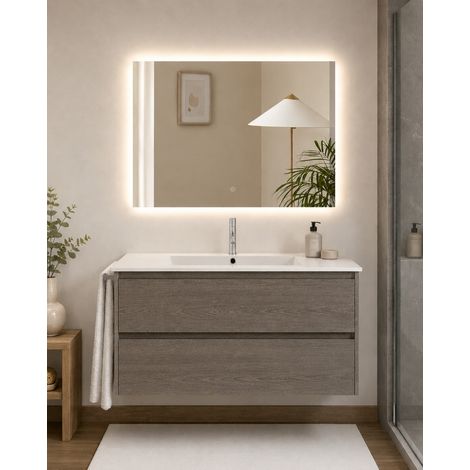 Mobile bagno con lavabo ORIGENBATH IBIZA senza specchio 120x45 cm 1 vasca rovere smoky