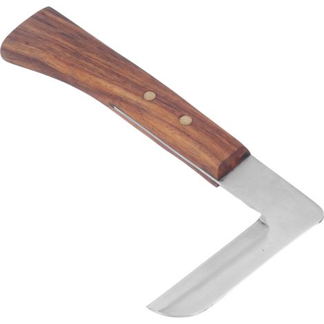 Couteau à sabot en acier en forme de L avec manche ergonomique et incurvé, outil de parage des sabots pour chevaux de travail, à usage unique, pour gauchers (1/5)