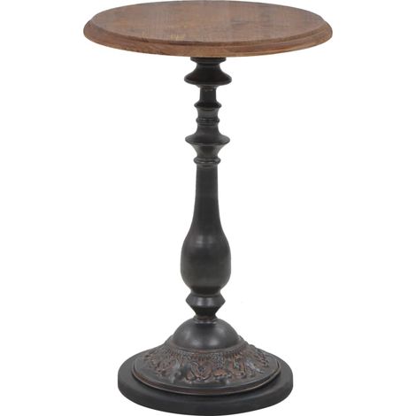 The Living Store Table d'appoint Bois de sapin massif 40 x 64 cm Marron - Table Basse - Table D'appoint - Meuble Déco - Style Rustique - Bois Massif (1/5)