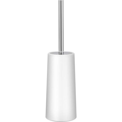 Brosse et support pour cuvette de toilettes - Brosse de nettoyage pour cuvette de toilettes avec long manche en acier inoxydable - Nettoyeur de cuvette de toilettes avec support