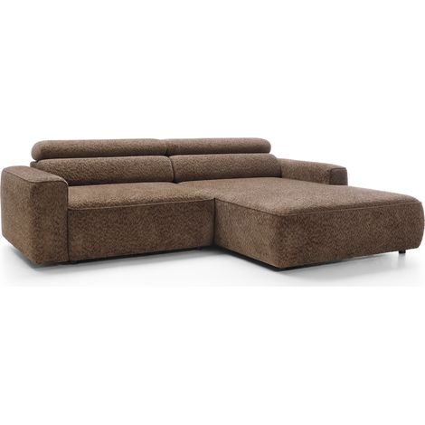 Selsey Fando – Ecksofa mit elektrischem Sitzauszug, Ottomane rechts, Chenille Hellbraun (1/5)