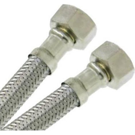 Tuyau sanitaire en acier inoxydable – Filetage intérieur 3/4" / Filetage intérieur – Longueur 30 cm (1/5)
