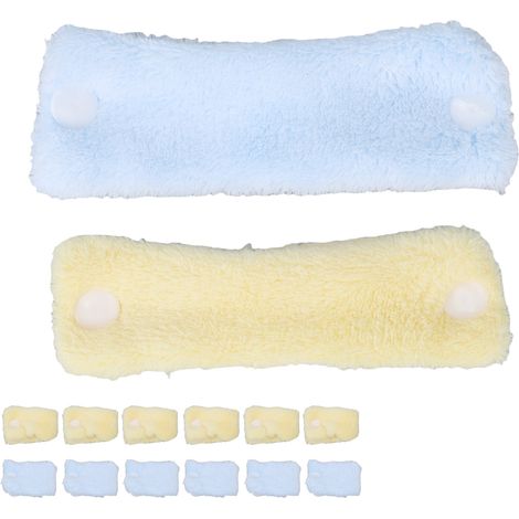 12 bigoudis sans chaleur en polaire corail, sans abîmer les cheveux, outil DIY bleu et jaune pour dormir la nuit (1/5)