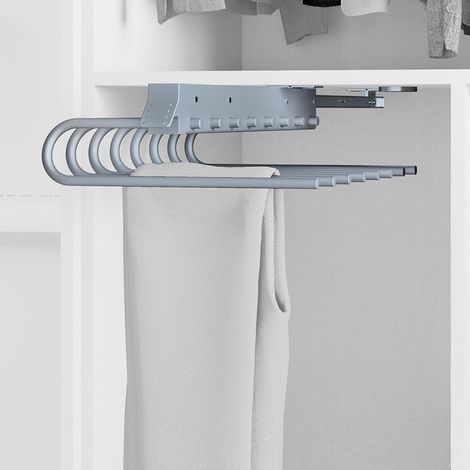 Emuca Barra extraíble para pantalones gris metalizado 37 cm