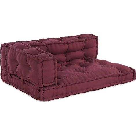 vidaXL Cuscino per Divano Pallet Bordeaux Tessuto (1/5)