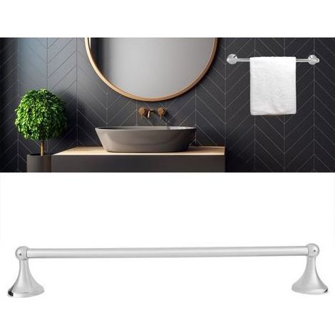 portasciugamani in acciaio inox per bagno, mensola per WC, portasciugamani per bagno, hotel, casa (50 cm) (1/4)