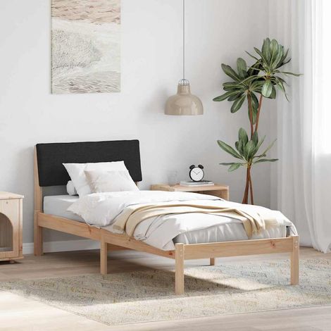 Bettgestell Braun und Schwarz 80 x 200 cm Massivholz Kiefer (1/5)