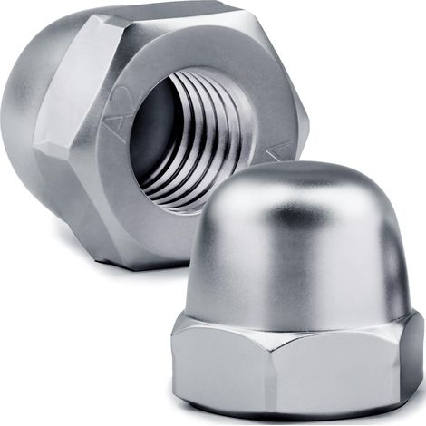 Lot de 30 écrous à chape M10, écrous à chape M8 en acier inoxydable 304, DIN 1587, écrou borgne A2 V2A, pour vis, tiges filetées et boulons filetés (1/5)