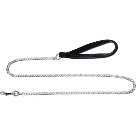Laisse Chien Métal Solide 120cm avec Poignée Rembourrée Lead Leash Classique avec Poignée en Nylon Confortable pour Randonnée Marcher Le Chien (1/5)