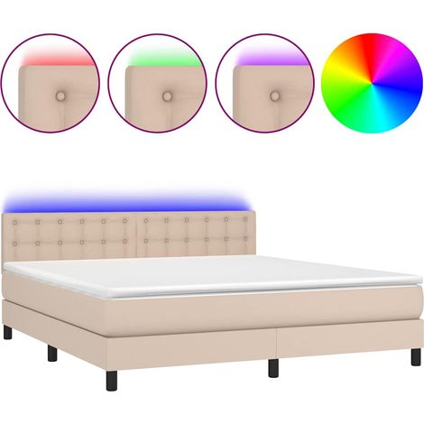 Maison Exclusive - Sommier à lattes de lit avec matelas LED Cappuccino 180x200 cm (1/5)