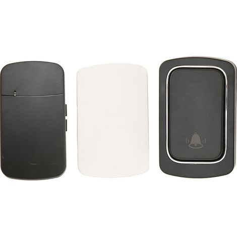 Sonnette sans fil auto-alimentée AC 100V-230V Kit de sonnette avec bouton d'appel longue portée prise UK (1/5)