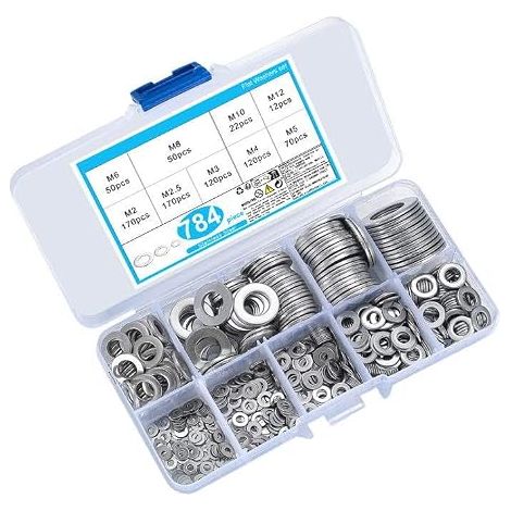 784 Pcs Rondelles Acier Inox, Plates, M2-M12 (1/5)