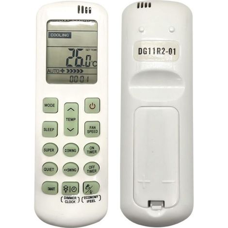 DG11R2‑01 Télécommande d'air pour Climatiseurs Hisense, Remplacement Universel de la Télécommande de Climatisation sans Batterie (1/4)
