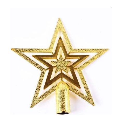 Cimier de Sapin de Noël Étoile à Paillettes - Cimier d'Étoile pour Sapin de Noël - Cimier de Sapin de Noël pour Chaque Cimier de Sapin - Poinsettia Incassable(20CM) (1/4)