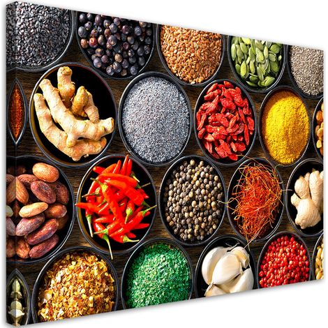 Quadro su tela, Erbe spezie per la cucina - 120x80 (1/4)