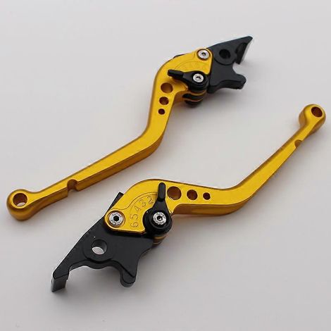 Freins à disque avant et arrière pour véhicule électrique, guidon modifié, klaxon en alliage d'aluminium adapté aux motos LIKE180/150 (poignée longue dorée) (1/5)