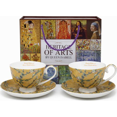 Tazas de porcelana con platillos, 2 unidades, 250 ml, Van Gogh Almendra (1/5)