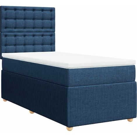 Maison Exclusive - Giroletto a Molle con Materasso Blu 90x200 cm inTessuto