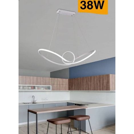 TrAdE Shop Traesio - Lampadario Led Moderno Intrecciato Sospensione 38 W Luce 6500k 3000k 4000k A07-b - -Bianco Freddo -