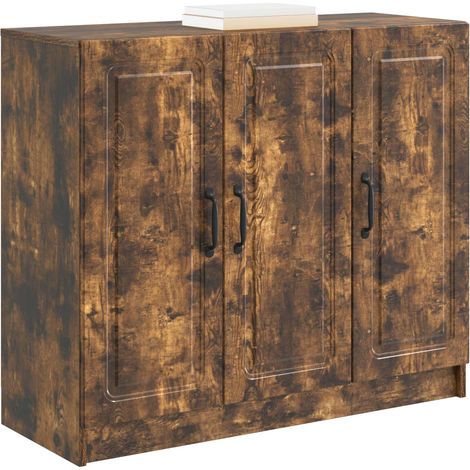 Maison La Vie - Buffet Salon Moderne - Meuble de rangement - Chêne fumé 89 x 34,5 x 77 cm Bois d'ingénierie bu3668