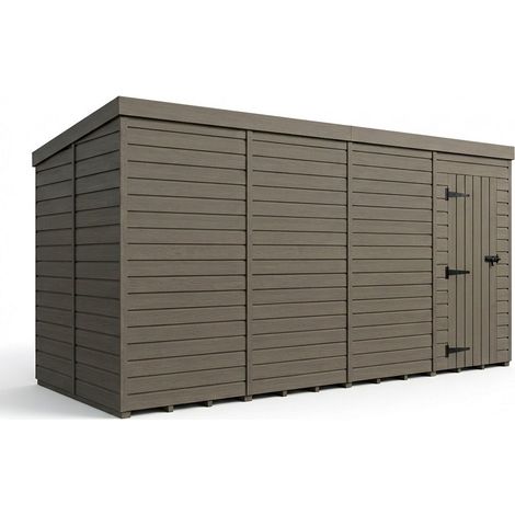6ft x 9ft Composite Pent Garden Shed Single Door No Windows - Composite - L183 x W274 x H210 cm - Grey