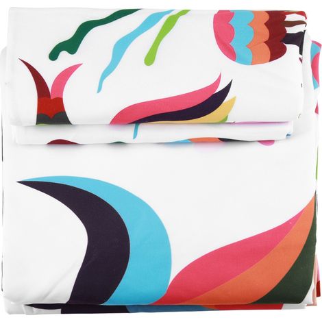 3 pièces Housse de Couette & Taies d'Oreiller Cartoon 100% Polyester, Taille King - Literie Imprimée (1/5)
