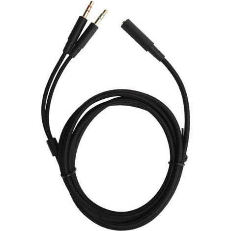 Tbest Audio-Adapterkabel 2-in-1 Kopfhörer-Audio-Adapterkabel, geeignet für Kingston HyperX Cloud Stinger / Cloud Mix / (1/4)