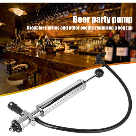 Pompe à bière robuste de 20 cm (8 pouces) pour fêtes et pique-niques, adaptée aux fûts de bière pression, pompe en acier inoxydable chromé (1/5)