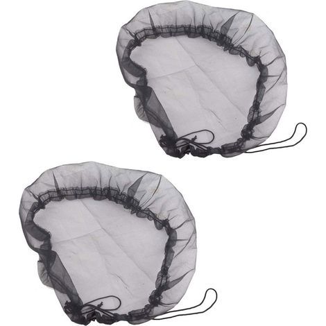 Set of 2 mesh protective covers for rain barrels - Diameter: 35.4 inches - Adjustable - For water collector - Rain bucket (1/5)
