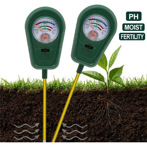 【Testeur de sol】Testeur multifonction 3-en-1 pour humidité, pH et lumière du sol - Jardinage maison - ABS + sonde cuivre - 27.5 cm - Indoor Outdoor (1/5)