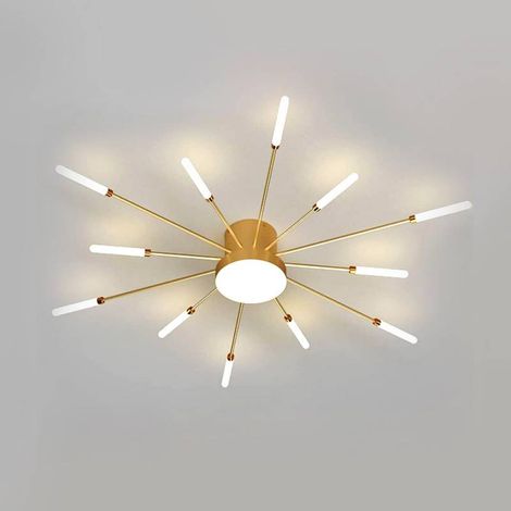 Lámpara Fireworks Led, 12W+4W, Ø80cm, CCT, gold + mando, 3000-4000-6000K