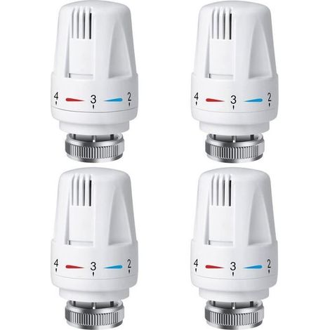 4 PCS Tête Thermostatique Radiateur, Tête Thermostat Radiateur TRV M30 x 1,5, Vanne Thermostatique Radiateur (1/4)