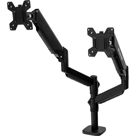 FURVERO HK002 Monitorhalterung 2 x Arm, Gasfeder, Ausleger, schwarz N