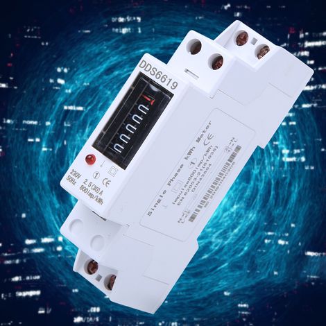 Compteur d'électricité pour rail DIN 1P monophasé pour appareils ménagers 230V DDS6619-001(DDS6619-001-2.5(30)A) (1/5)