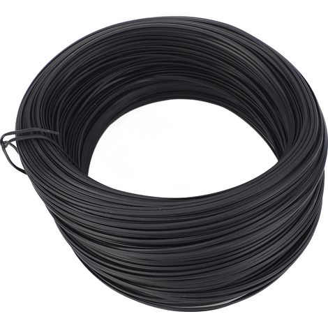 Fil de ligature pour ferraillage armature plat 0.55 85m fer galvanisé et PVC noir (1/5)