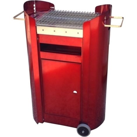 Barbecue/ Griglia ai carboni/carbonella con ruote e vano portatutto