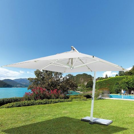 Ombrellone da giardino 3.5x3.5 mt effetto legno sbiancato