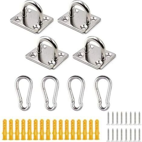 Plaques à œil en acier inoxydable, kit de matériel de voile de parasol très résistant pour accessoires de fixation de parasol (1/4)
