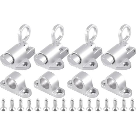 Verrou de porte double face, lot de 4 loquets à ressort, verrou automatique, loquet coulissant, petite serrure pour fenêtre, portail de jardin (1/5)
