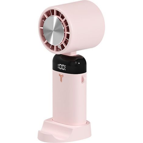 Nouveau ventilateur portable pour enfants, rechargeable par USB, petit et compact, avec tour de cou pliable et de haute qualité -- S3213 Ventilateur portable - Rose (1/4)