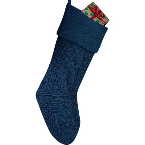 Chaussette De Noël - Tricotée - Pour Bonbons Et Petits Cadeaux - Décoration Murale - 22 x 46 x 14 cm - 1 Pièce (1/5)
