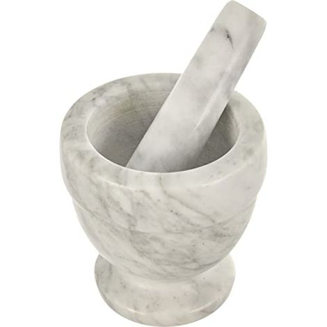 Excelsa Pesto Mortaio con Pestello, Marmo, Diametro 10 cm, Grigio (1/4)