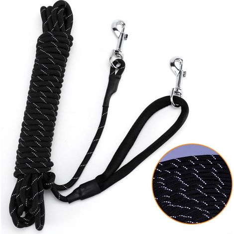 ZOLGINAH Longe pour Chien 5m, Longe Corde Dressage Réfléchissante, Longe d'attache Nylon pour Chien Petit/Moyen/Grand – Noir (1/5)