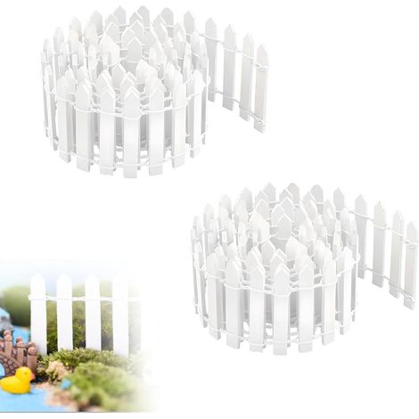 Lot 2 mini clôtures en bois pour jardin féérique