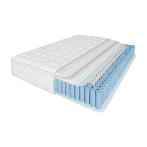 Matelas à ressorts avec couche de mousse à froid à 7 zones et noyau de ressorts ensachés  160 x 200 cm  certifié Oeko-Tex (testé pour les substances nocives)  housse en microfibre matelassée  fermeté  (1/5)