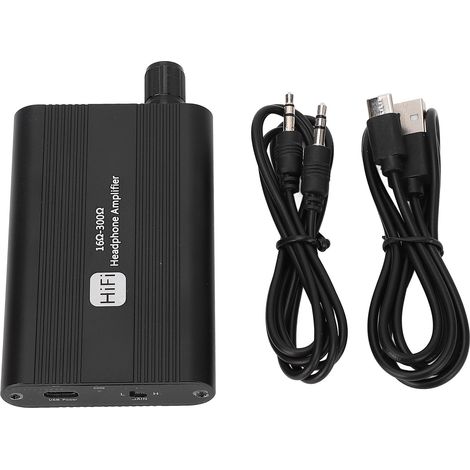 Amplificateur de casque HiFi portable avec réglage du volume et contrôle des basses, rechargeable, pour MP3, MP4 et téléphone (prise jack 3,5 mm). (1/5)