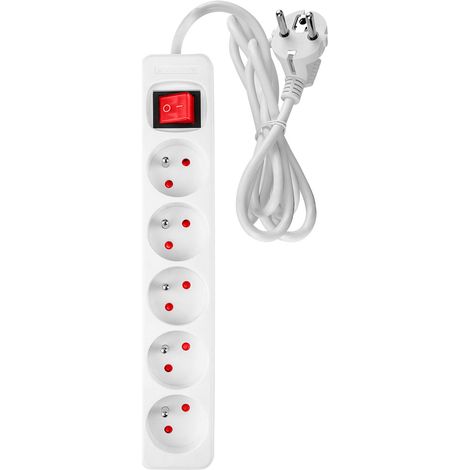 Rallonge électrique 3 m, 3 x 1,5 mm², 5 GHz, blanche, interrupteur marche/arrêt (1/5)