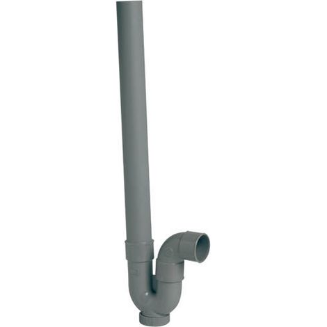 Nicoll – Siphon simple orientable pour machine à laver – Sortie horizontale Ø40 – Garde d'eau 70 mm – Longueur 513 mm – PVC C résistant jusqu'à 95°C