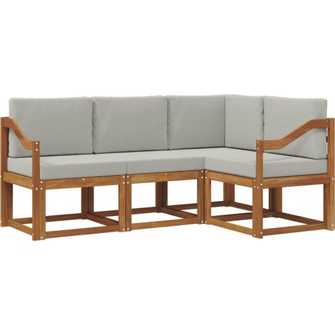 Conjunto de sofás de exterior 4 pcs Gris Natural y Claro vidaXL (1/5)
